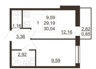 Продается 1-комнатная квартира, 30 м2, Санкт-Петербург, муниципальный округ Пулковский Меридиан