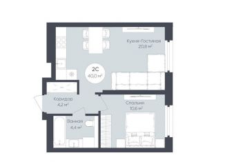 Продам 1-комнатную квартиру, 40 м2, Республика Башкортостан