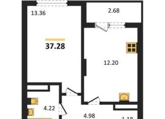 Продам однокомнатную квартиру, 37.3 м2, Воронеж