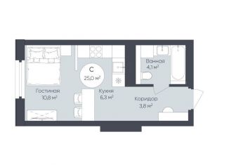 Продаю квартиру студию, 25 м2, Республика Башкортостан