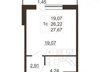 Продается квартира студия, 27.7 м2, Санкт-Петербург, Московский район