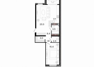 Продается двухкомнатная квартира, 63.5 м2, Иваново