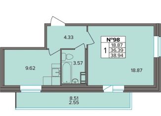 Продаю 1-комнатную квартиру, 36.4 м2, деревня Новое Девяткино, Лесная улица, 19