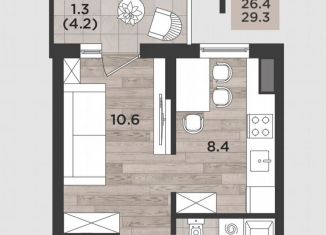 1-комнатная квартира на продажу, 26.4 м2, Калининград, Миргородская улица, 2