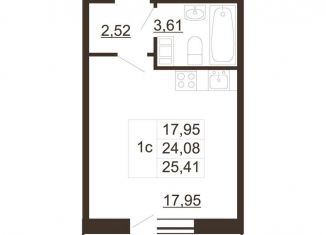 Продаю квартиру студию, 25.4 м2, Санкт-Петербург, Московский район, Пулковское шоссе, 34к1