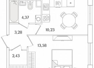 Продаю 1-комнатную квартиру, 33.9 м2, Санкт-Петербург, метро Проспект Ветеранов