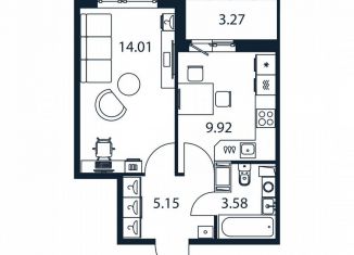 Продам однокомнатную квартиру, 32.1 м2, Мурино, Романовская улица, 9