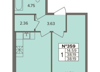 Продам однокомнатную квартиру, 34.6 м2, деревня Новое Девяткино, Лесная улица, 19
