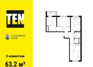 Продам 3-комнатную квартиру, 63.2 м2, Ростов-на-Дону, Советский район