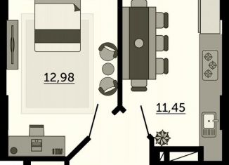 Однокомнатная квартира на продажу, 39.5 м2, Ростов-на-Дону, улица 23-я Линия, 54с4
