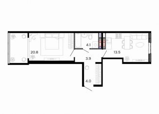 Однокомнатная квартира на продажу, 46.3 м2, Иваново