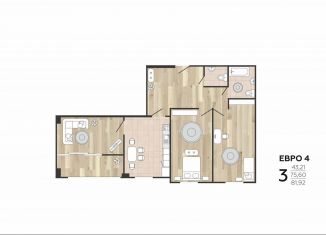 Продается трехкомнатная квартира, 81.9 м2, Липецк, Студёновская улица, 23Б