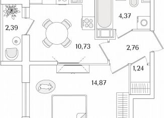 Продам 1-комнатную квартиру, 35.2 м2, Санкт-Петербург, метро Проспект Ветеранов