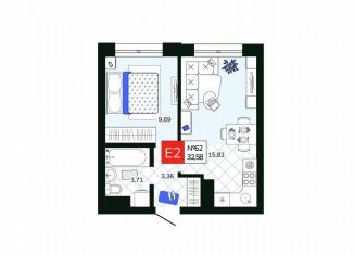 Продаю однокомнатную квартиру, 32.6 м2, Тула