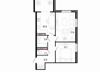 Продается двухкомнатная квартира, 64 м2, Краснодар, Минская улица, 116, микрорайон Кожзавод