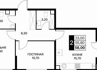 Продажа 2-ком. квартиры, 58 м2, Ростов-на-Дону