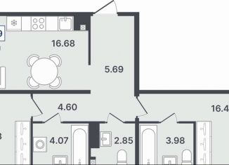 Продаю двухкомнатную квартиру, 68 м2, Тюмень, улица Алексея Сергиенко, 1
