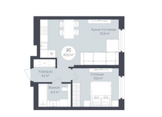 Продаю 1-ком. квартиру, 40 м2, Республика Башкортостан