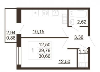 Продается однокомнатная квартира, 30.7 м2, Санкт-Петербург, муниципальный округ Пулковский Меридиан