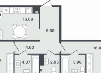 Продаю 2-ком. квартиру, 68 м2, Тюмень, улица Алексея Сергиенко, 1