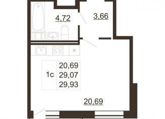 Продается квартира студия, 29.9 м2, Санкт-Петербург, Московский район, Пулковское шоссе, 34к1