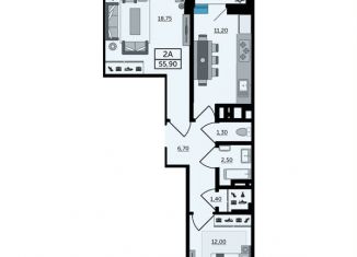 Продам двухкомнатную квартиру, 56.9 м2, Ростов-на-Дону, Раздорская улица, 2Ас2