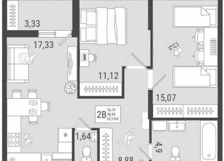 Продажа 2-ком. квартиры, 60.6 м2, Тольятти