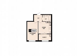 1-комнатная квартира на продажу, 36.8 м2, Кисловодск