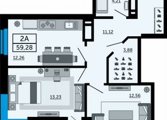 Продаю 2-ком. квартиру, 59.4 м2, Ростов-на-Дону