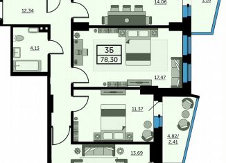 Продажа 3-комнатной квартиры, 77.6 м2, Ростов-на-Дону, улица Ларина, 45с11