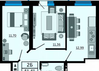 Продаю 2-ком. квартиру, 51.4 м2, Ростов-на-Дону