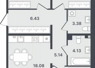 Продается трехкомнатная квартира, 76.1 м2, Тюмень, улица Алексея Сергиенко, 1