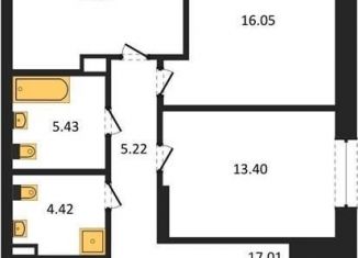 Продается трехкомнатная квартира, 85.8 м2, Новосибирск, Красный проспект, 167/3, ЖК Расцветай на Красном