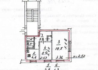 Продаю 2-ком. квартиру, 42.6 м2, посёлок Металлострой, Плановая улица, 6