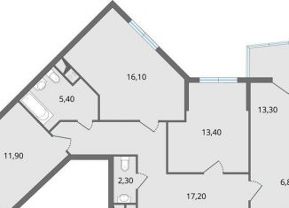 Продается 4-комнатная квартира, 89.9 м2, Липецк