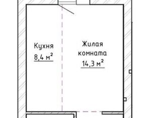 1-комнатная квартира на продажу, 32.2 м2, Тольятти, ЖК Гринвуд