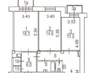 Продажа 3-ком. квартиры, 71.4 м2, Москва, Октябрьская улица, 69, метро Марьина Роща