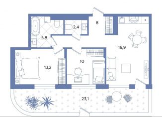 Продажа 3-комнатной квартиры, 59.4 м2, деревня Дербыши, Академическая улица, 4