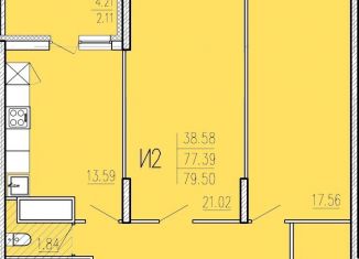 Продам 2-ком. квартиру, 79.5 м2, Пензенская область, улица Студёный Кордон, 47