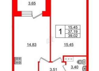 Продажа 1-ком. квартиры, 39.2 м2, Санкт-Петербург, Планерная улица, 87к1, ЖК Форест Аквилон