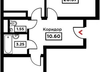 Продажа двухкомнатной квартиры, 65.4 м2, Краснодар, Школьная улица, 1, Прикубанский округ
