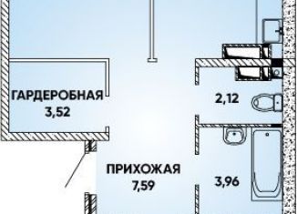 Продам двухкомнатную квартиру, 64.7 м2, Краснодар, микрорайон Губернский