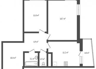 Продам 2-комнатную квартиру, 64 м2, деревня Голубое, жилой комплекс Мелодия Леса, 3, ЖК Мелодия Леса