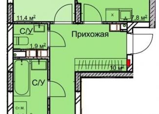 Продам 2-комнатную квартиру, 59.7 м2, Нижний Новгород, метро Заречная