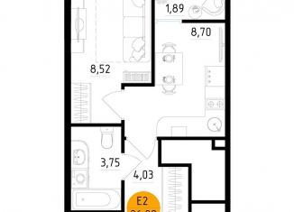 Продам однокомнатную квартиру, 26.9 м2, Рязань