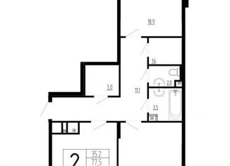 2-ком. квартира на продажу, 86.3 м2, Московская область, Изумрудная улица, 6к6