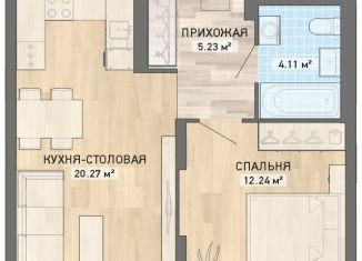 Продается однокомнатная квартира, 45.1 м2, Екатеринбург, ЖК Просторы