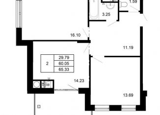 Продается 2-комнатная квартира, 65.3 м2, село Павловская Слобода