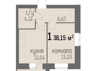 Продажа однокомнатной квартиры, 38.1 м2, Муром, Муромская улица, 25А