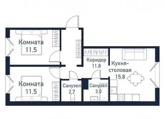 Продается 2-ком. квартира, 56.7 м2, Челябинская область, улица имени Ефрейтора Потехина, 2